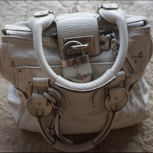 White leather chloè purse